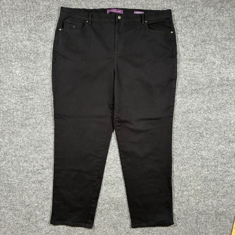 Gloria Vanderbilt Amanda Womens Jeans Plus Size 22W Black‎ Denim High Rise